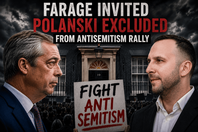 Farage Invited, Polanski Excluded: Downing Street Antisemitism Rally Sparks Backlash